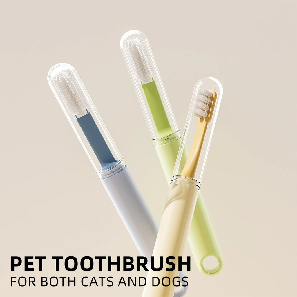 2in1 Cleaning Dog toothbrush Soft Hair Pet Toothbrush Double Sided Tooth Brush for Dog Cat Small pet Teeth Cleaning Oral Care