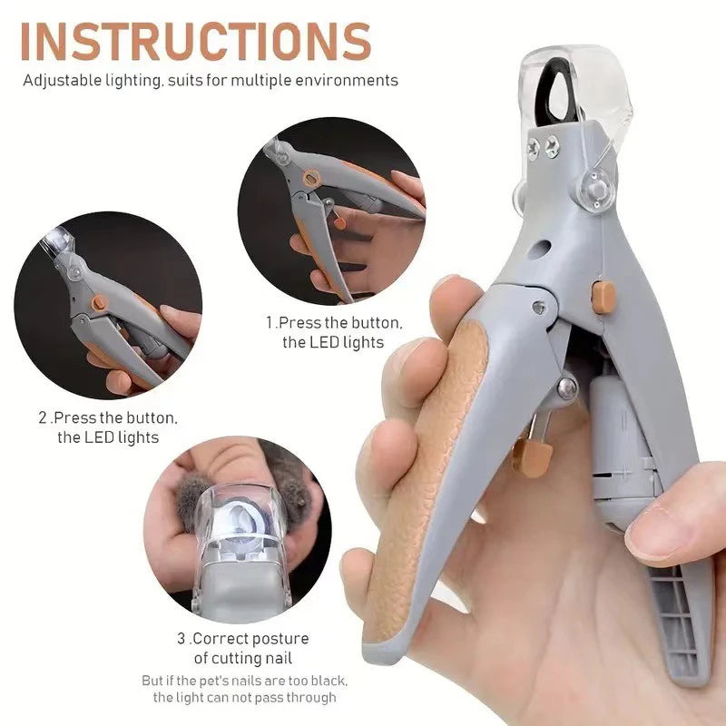 Cat and Dog nail clippers with LED light