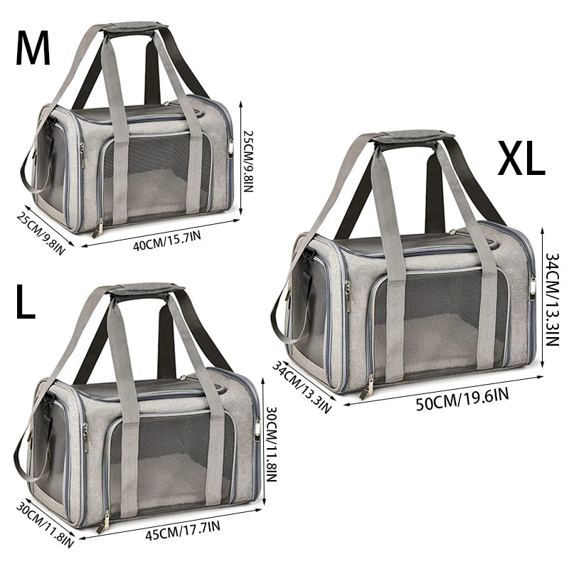 Portable Dog ,Cat Carrier Bag ,Soft Side Travel Bags, Airline Approved Transport