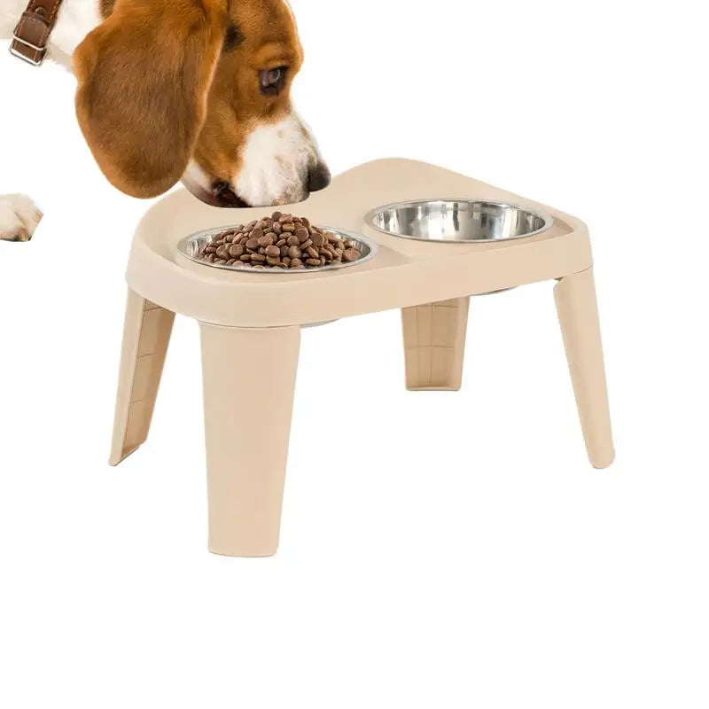 Elevated Dog Feeder Bowls , foldable , Raised Stand with Double Stainless Steel Bowls for Small , Medium and Large Dogs