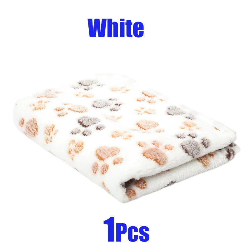 New Pet Blanket Cute Dog Paw Pattern Soft Fluffy High Quality Flannel Warm Comfortable Blanket