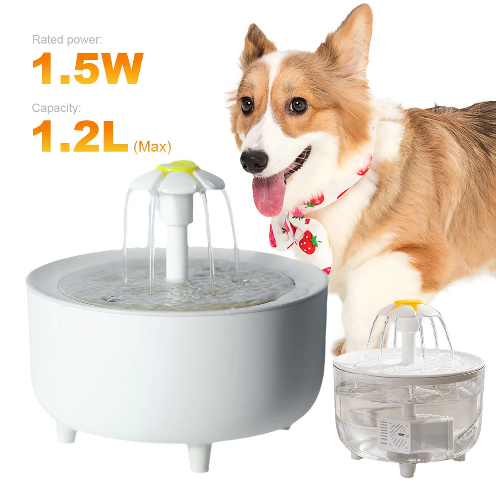 1200ml Automatic Cat Water Fountain, USB , Electric , Pet Drinking Water Dispenser