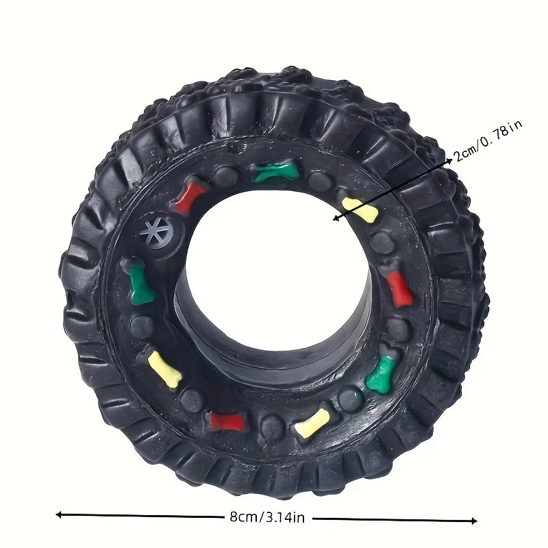1pc Durable Dog Chew Wheel Toy, Chew-Resistant Interactive Sound Teeth Training ,Suitable for Puppies ,Small, Medium Dogs