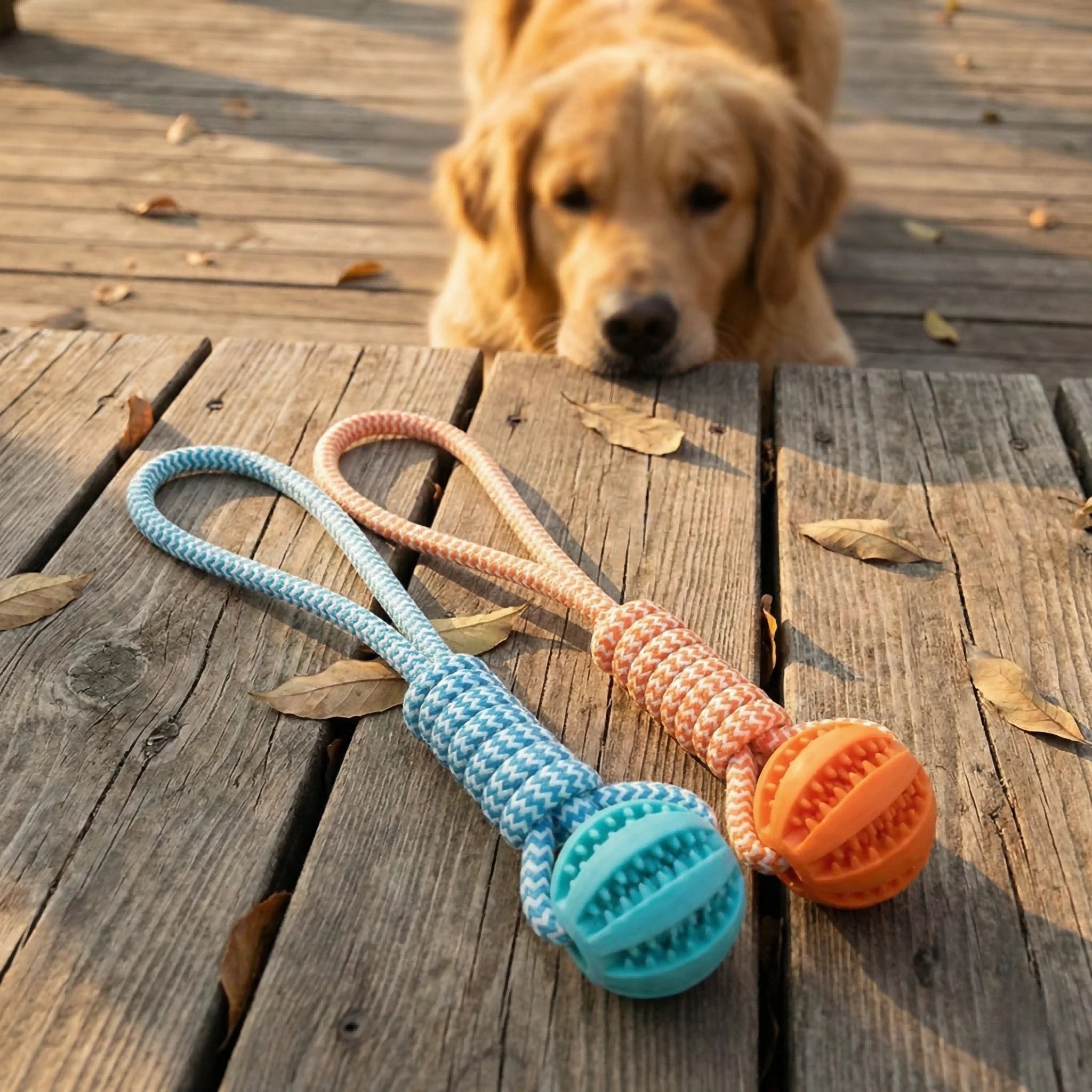 1-Pack Dog  Toy with Rope Handle - 18×5cm Treat Dispensing Rubber Ball, Mental Stimulation Toy for Boredom Relief