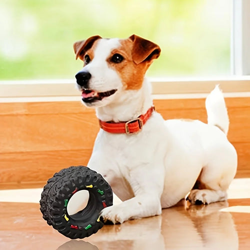 1pc Durable Dog Chew Wheel Toy, Chew-Resistant Interactive Sound Teeth Training ,Suitable for Puppies ,Small, Medium Dogs