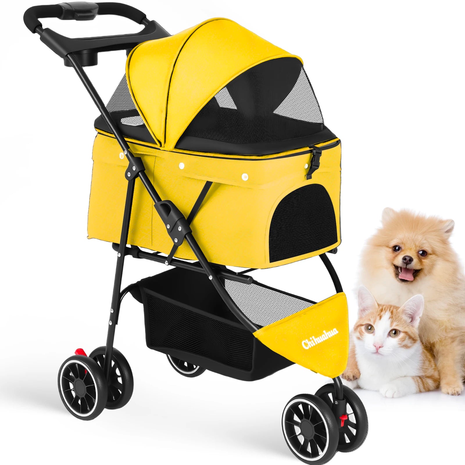 Pet Stroller For Small Puppy Dogs & Cats ,Travel Portable Dog Stroller , Foldable Dog and Cat Carrier