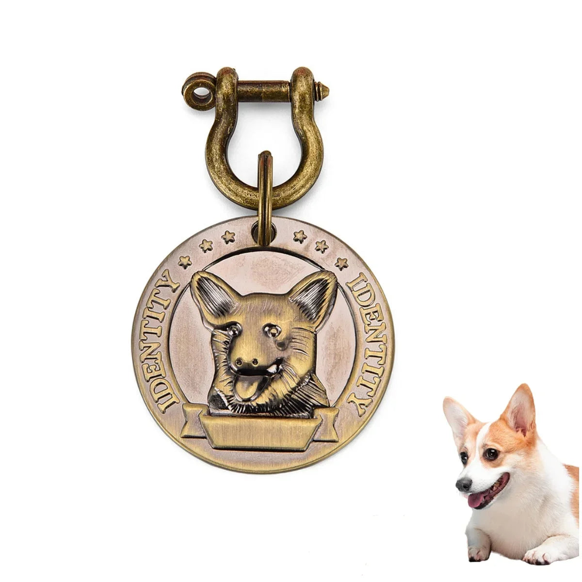 VIP Customizable Engraved Pets ID Tag for Dogs and Cats. Bronze Nameplate Tags Personalized  Collar ID Pendant
