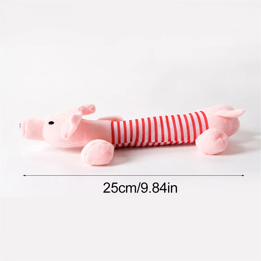 Funny Simulated Animal ,No Stuffing Dog Toy with Squeakers, Durable Stuffingless Plush Toy ,Crinkle Squeak Toy