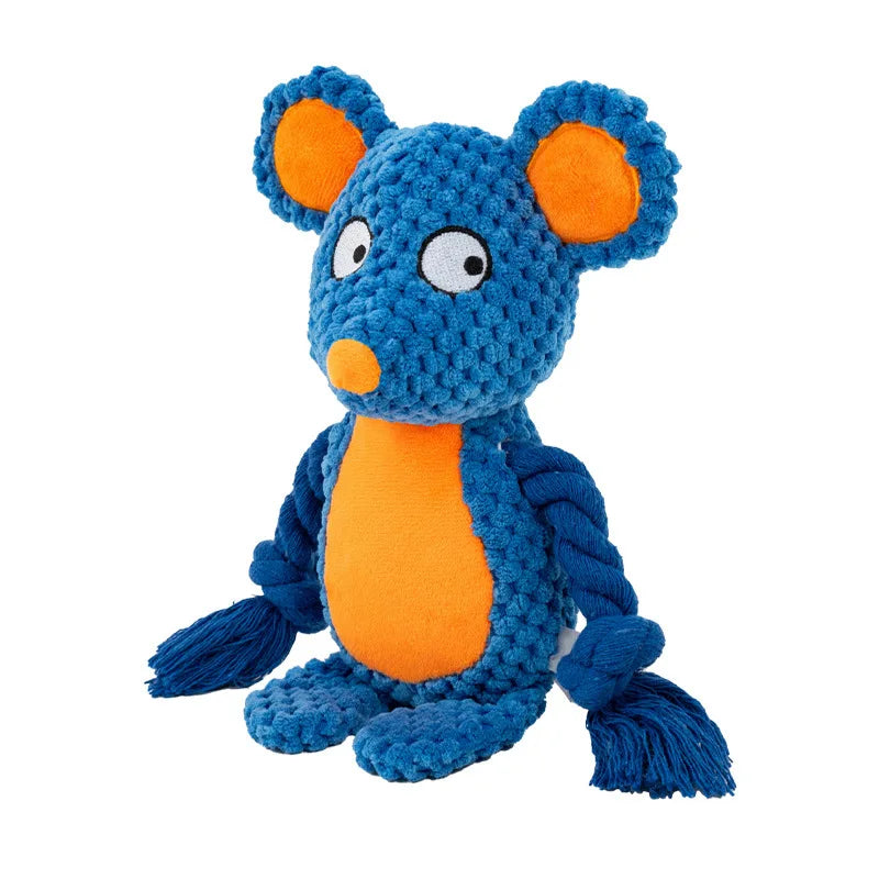 Cute Animal Rope Dog Toy, Cute Plush Puppy Chew Squeak Knot Toy