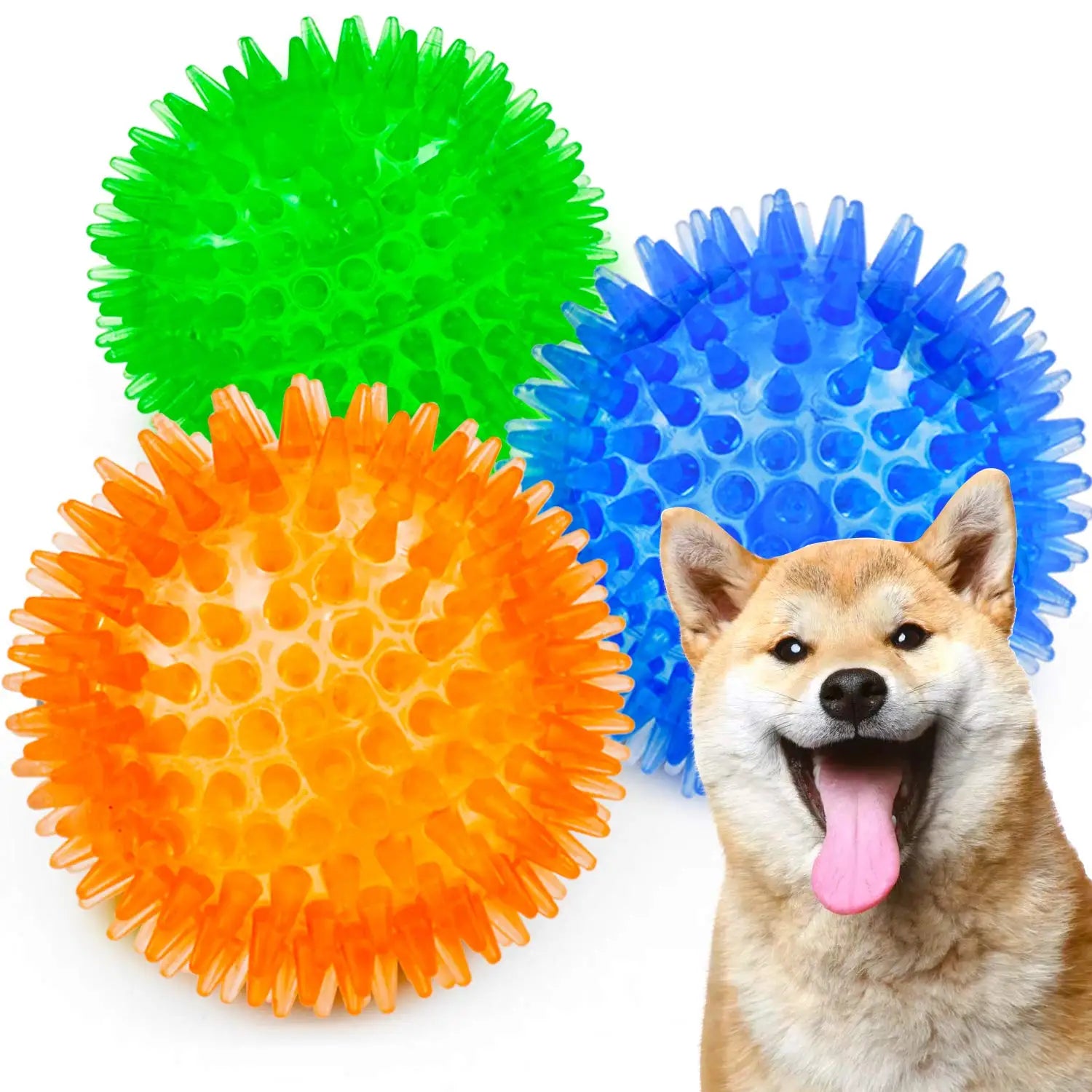 3/6Pcs Squeaky Dog Ball Toys, Dog Chew Ball for Boredom, Floatable Pool Dog Toy,Puppy Teeth Cleaning Toy for Small ,Medium Dogs