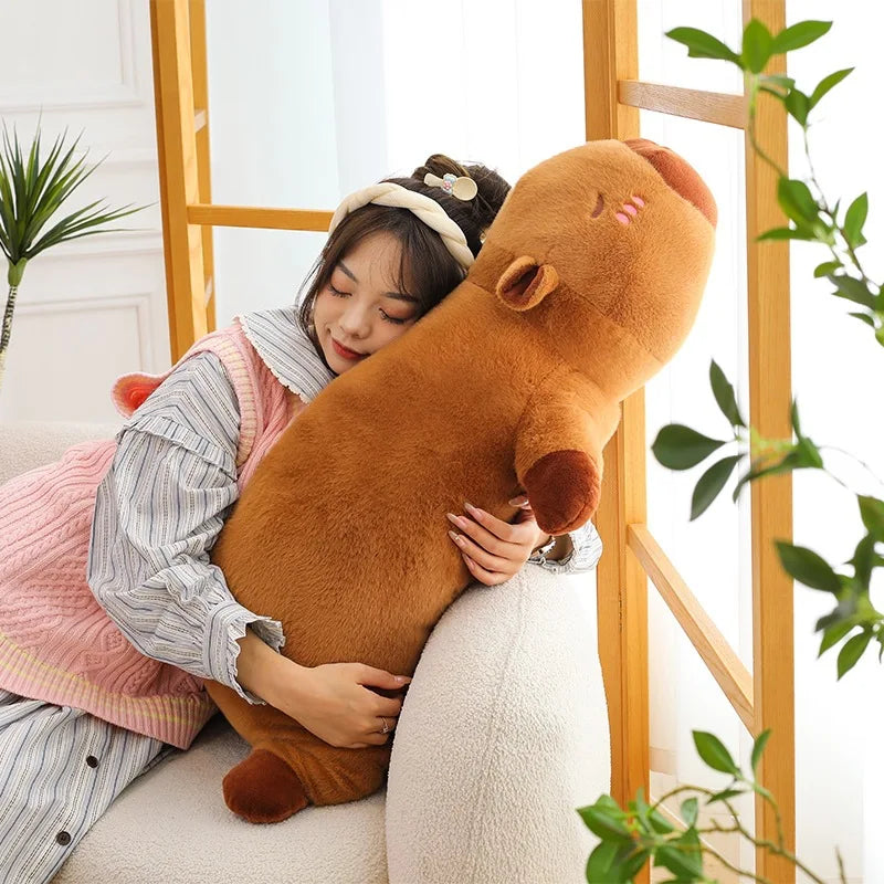 Kawaii Capybara Plush Toy Stuffed Doll Long Sleep Soft Pillow