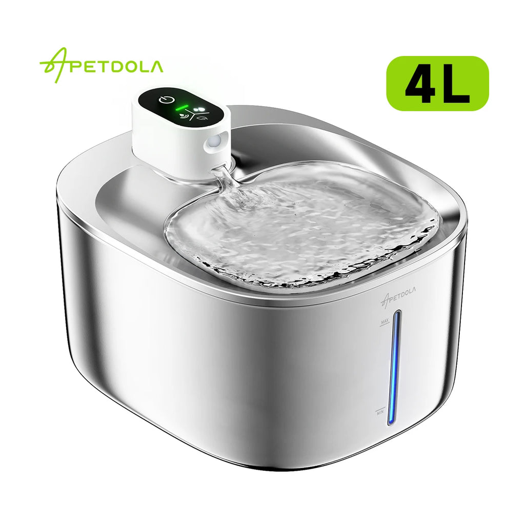 APETDOLA 4L Wireless Water Fountain Auto Sensor Drinking Fountain Dispenser For Cats and Dogs