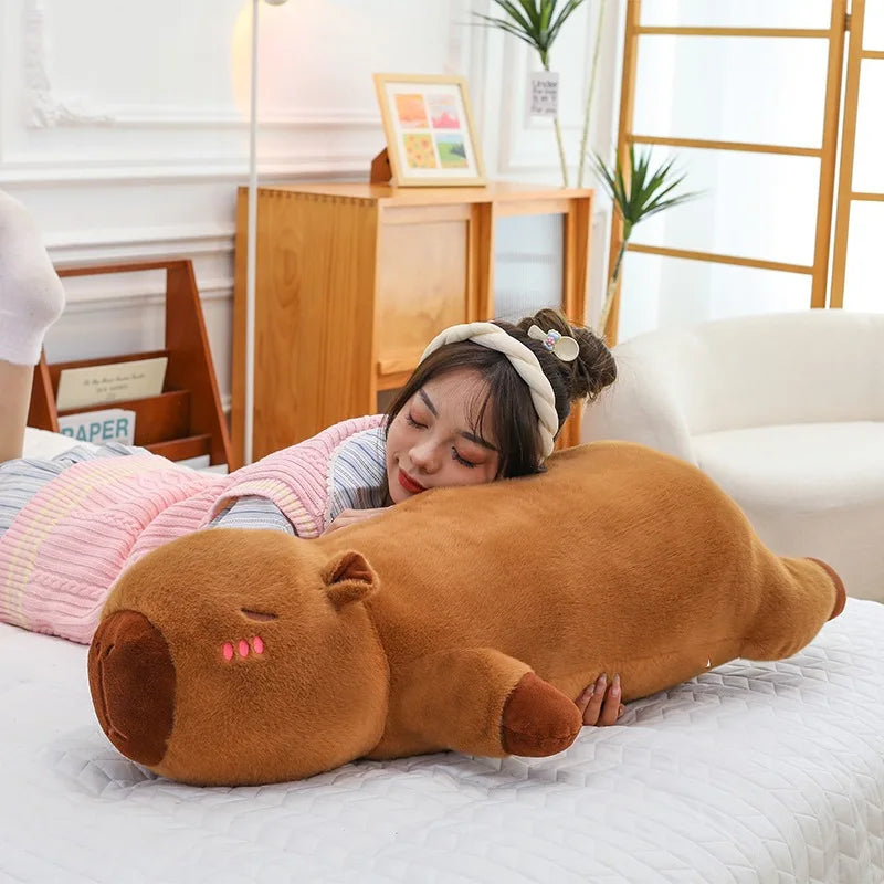 Kawaii Capybara Plush Toy Stuffed Doll Long Sleep Soft Pillow