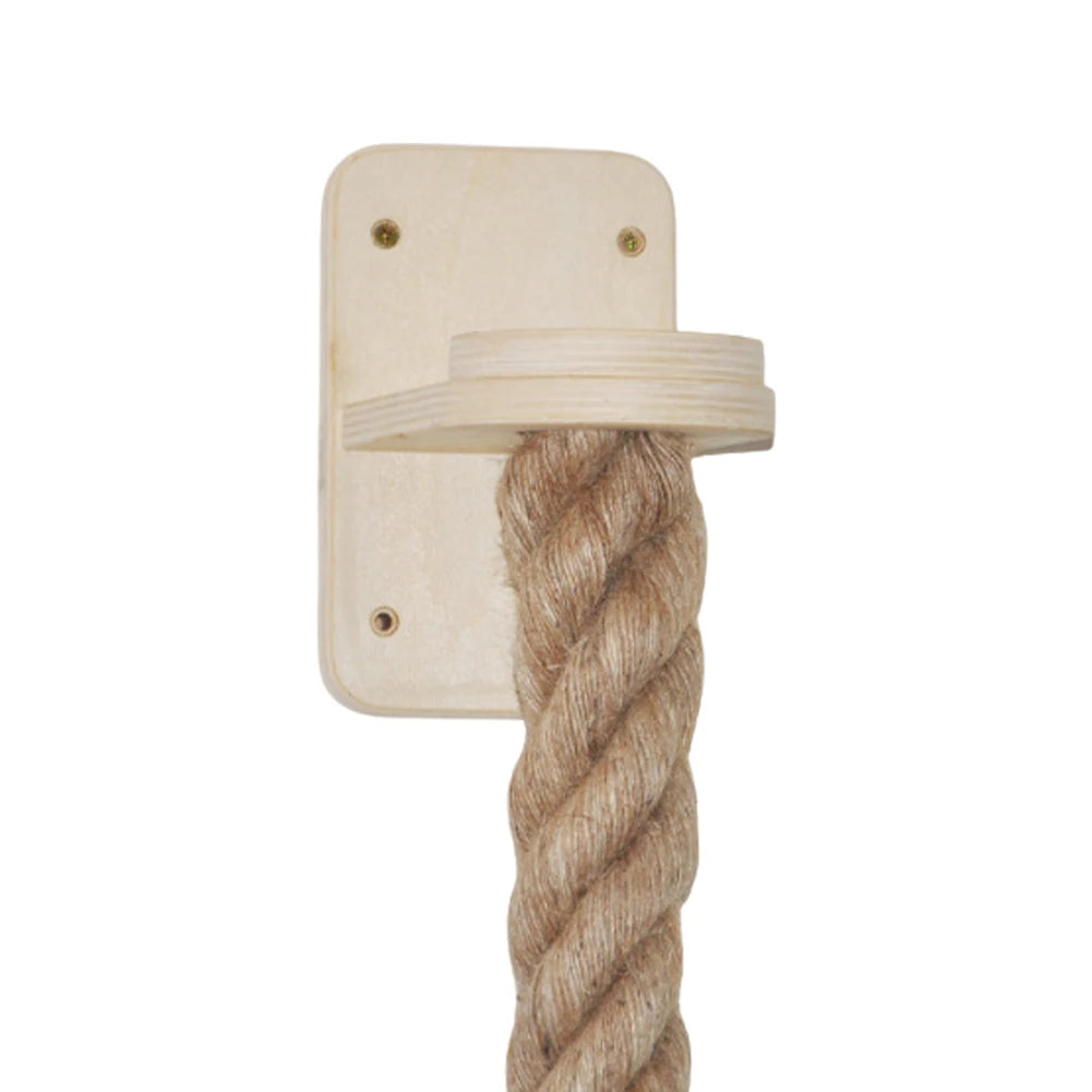 Cat Climbing Rope with Wood Platform, Thickened Sisal Rope, Reusable Wall Mounted Rope for Cat Play Equipment