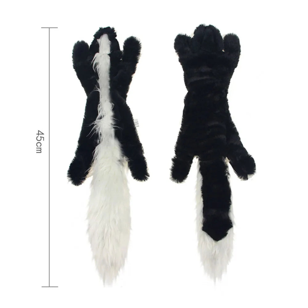 Funny Simulated Animal ,No Stuffing Dog Toy with Squeakers, Durable Stuffingless Plush Toy ,Crinkle Squeak Toy