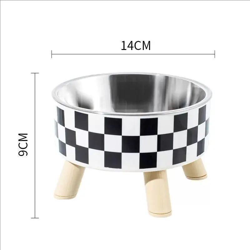 Stainless Steel Elevated Pet Bowls - Cat, Dog Food Water Dishes