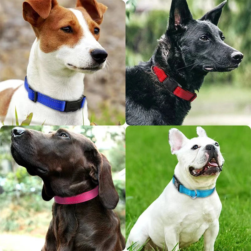 Reflective Dog Collar For Medium Large Dogs Soft Neoprene Padded Nylon Sturdy Adjustable