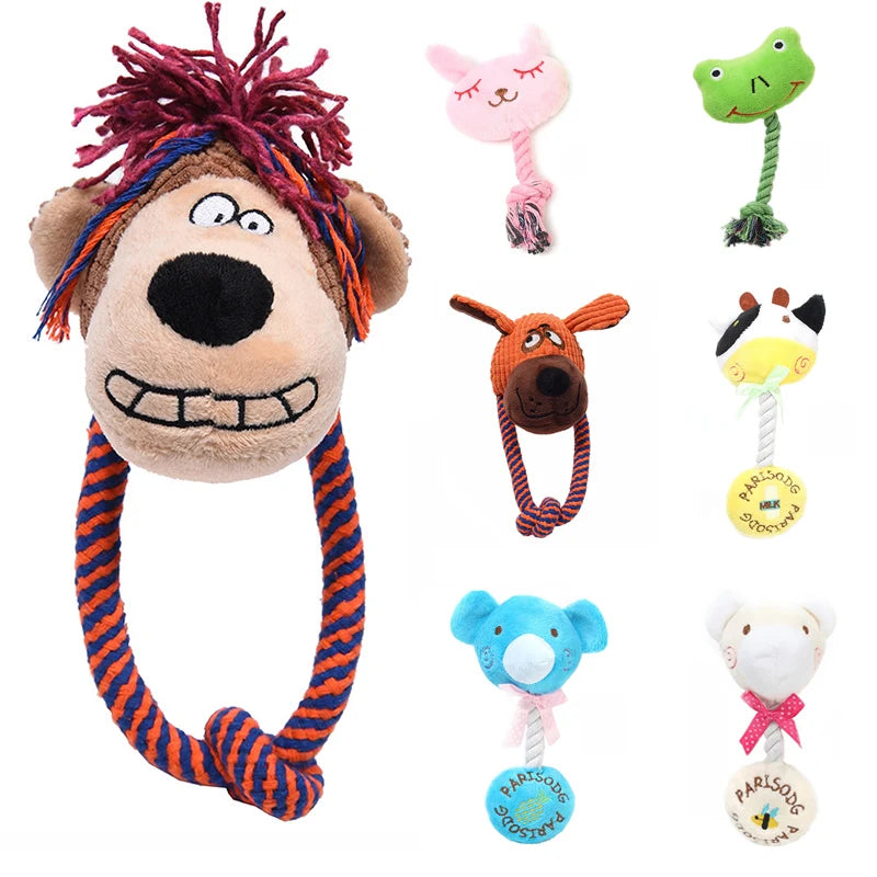 Cartoon Animals Chew Toy , Squeaky Dog Toys for Small Dogs , Bite Resistant Puppy Toy