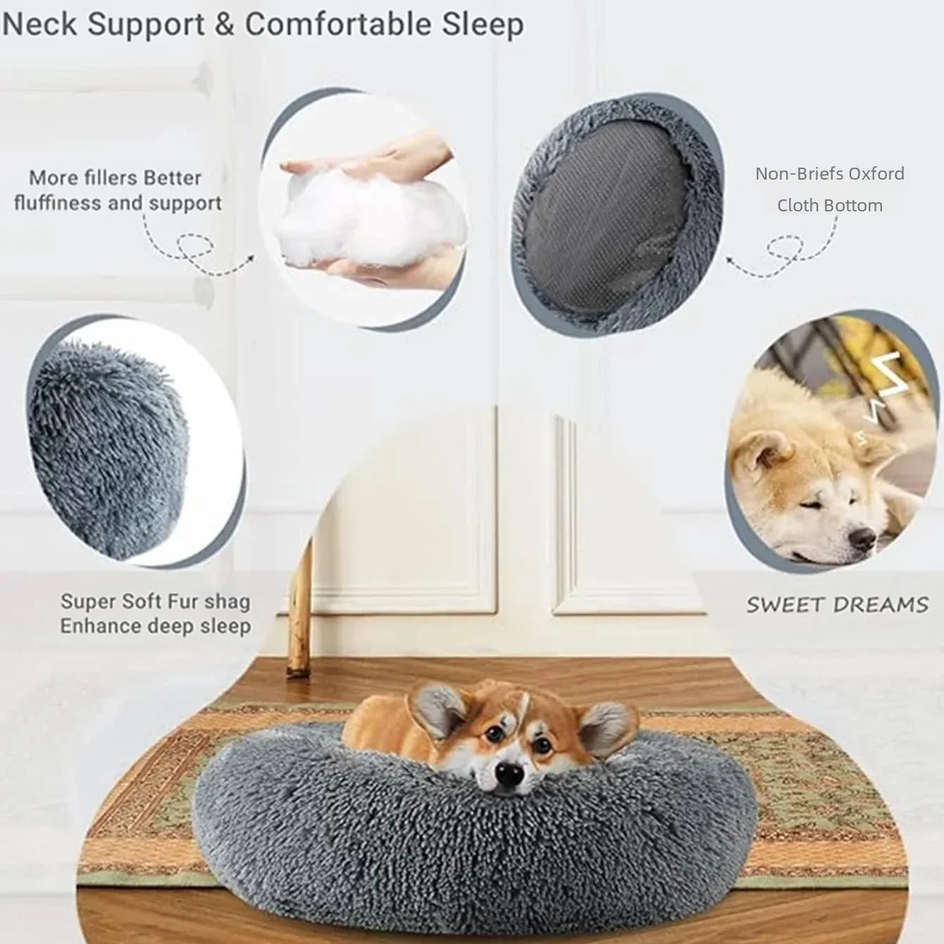 40-90cm 6 Sizes Round  Dog Bed ,Super Soft 



























































































 Sleeping