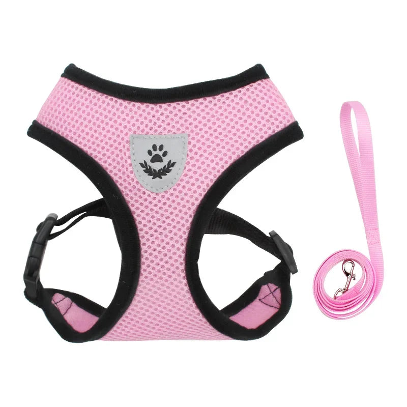 Adjustable Vest Polyester Mesh Breathable Harnesses Reflective for Small Dog and Cat