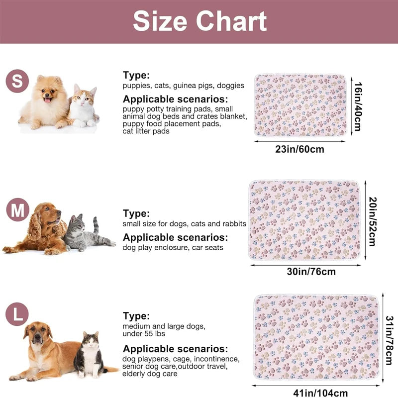 New Pet Blanket Cute Dog Paw Pattern Soft Fluffy High Quality Flannel Warm Comfortable Blanket