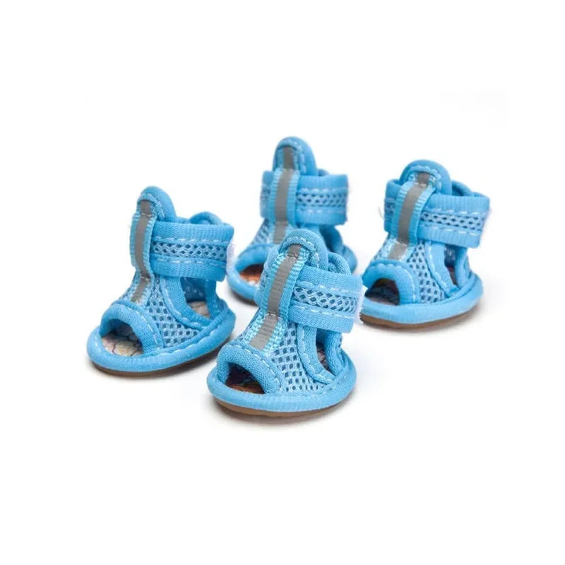4PCS/set Pink Summer Non-slip Dog Shoes , Breathable Sandals for Dogs
