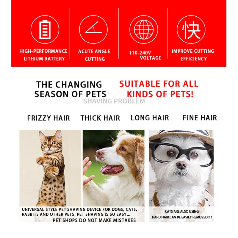 Pet Clipper Grooming Kit , Rechargeable
