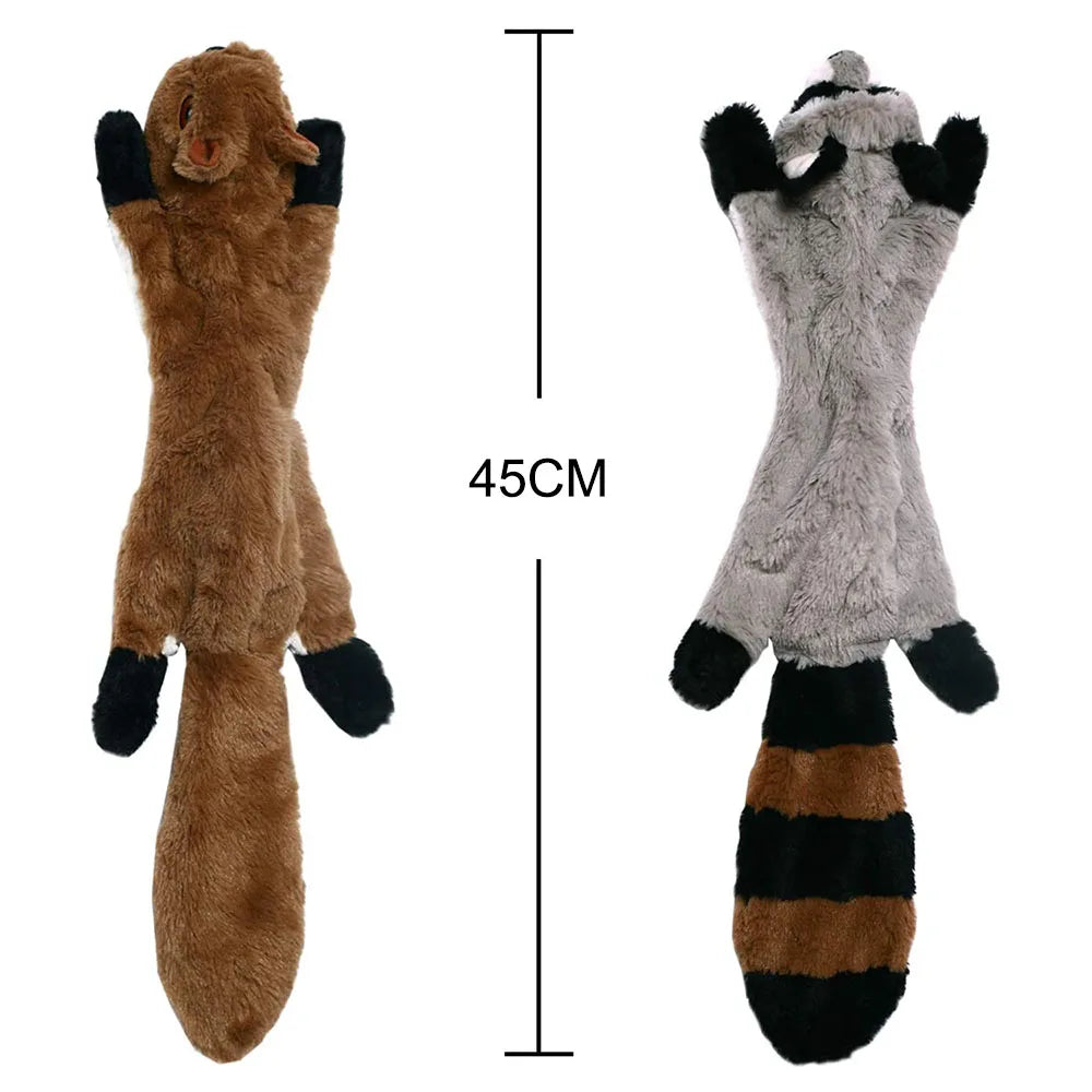 Funny Simulated Animal ,No Stuffing Dog Toy with Squeakers, Durable Stuffingless Plush Toy ,Crinkle Squeak Toy