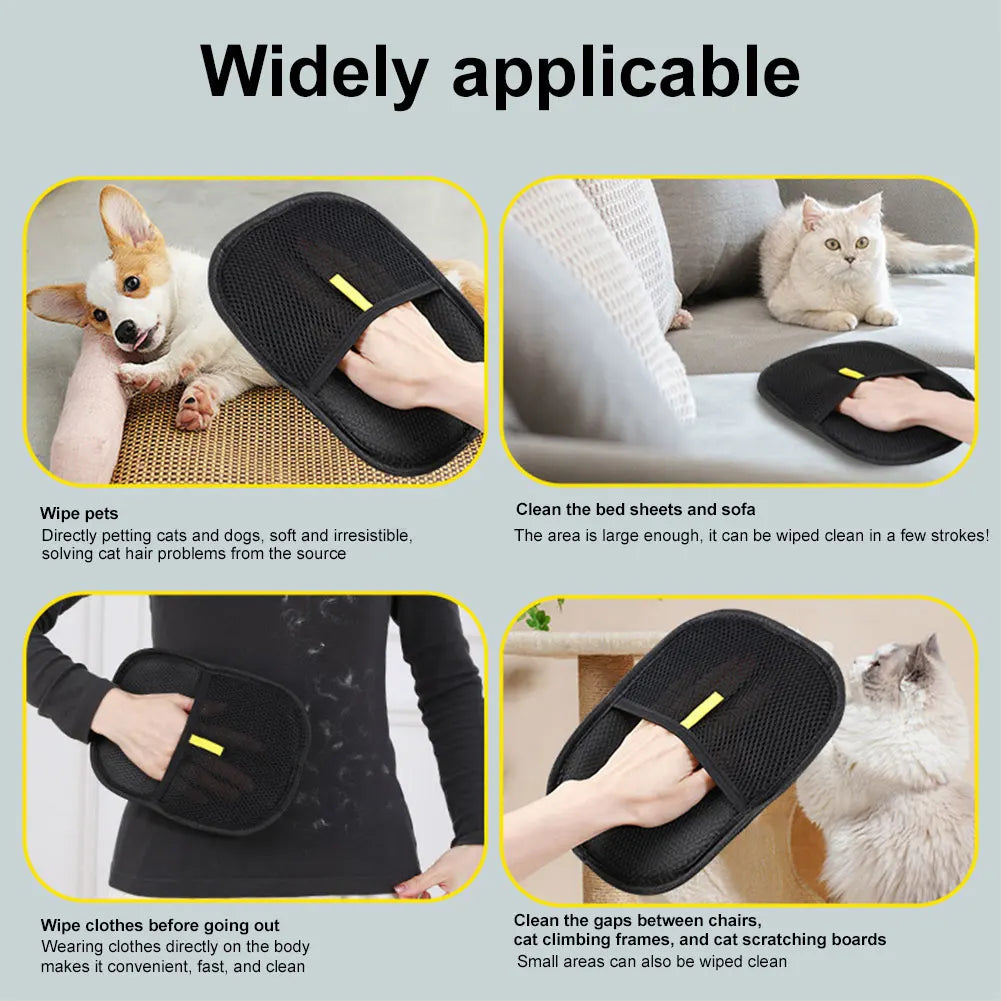 Electrostatic Hair Removal Glove, Pet Grooming Glove For Dogs and Cats,Double-Sided