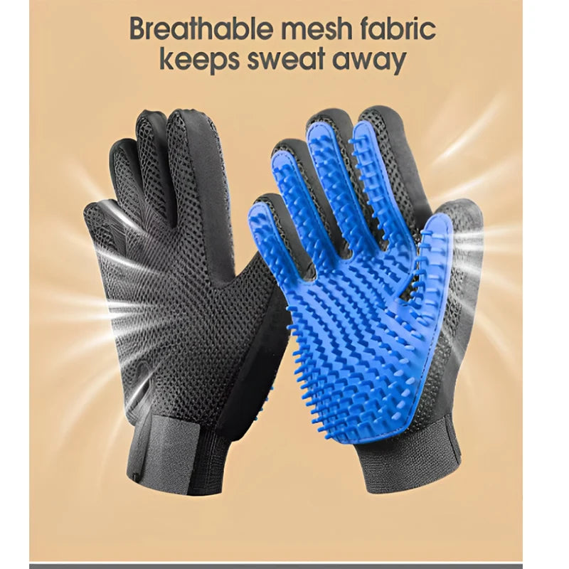 Pet Hair Glove, Dog and Cat Grooming, Deshedding Hair and Massage Brush