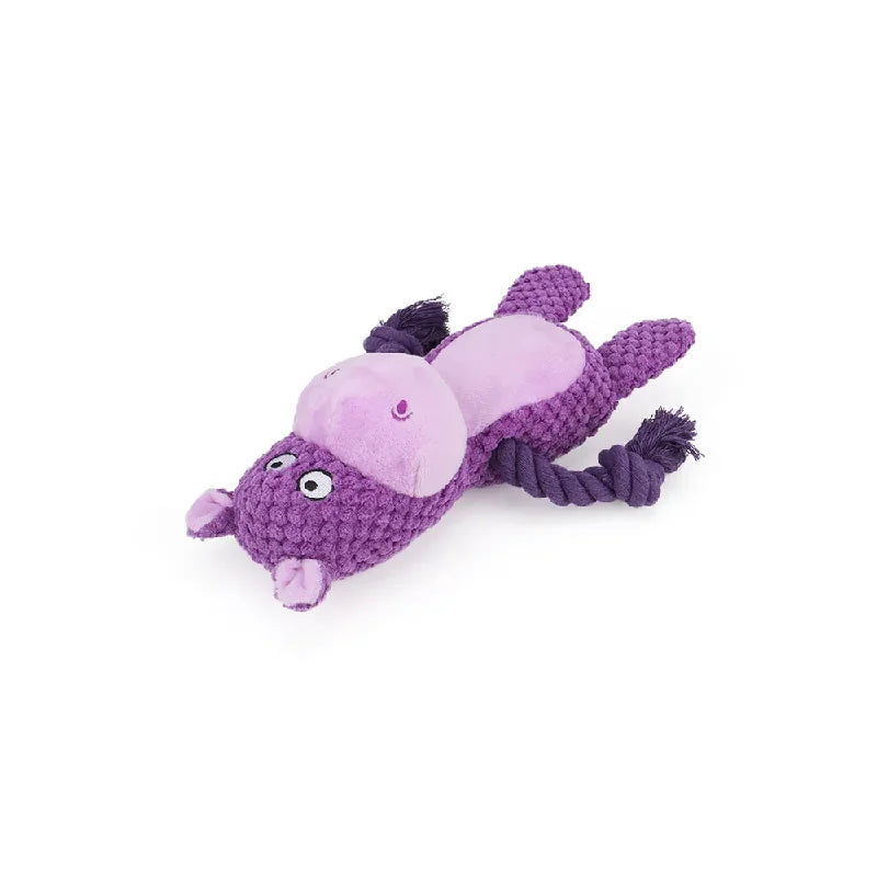 Cute Animal Rope Dog Toy, Cute Plush Puppy Chew Squeak Knot Toy