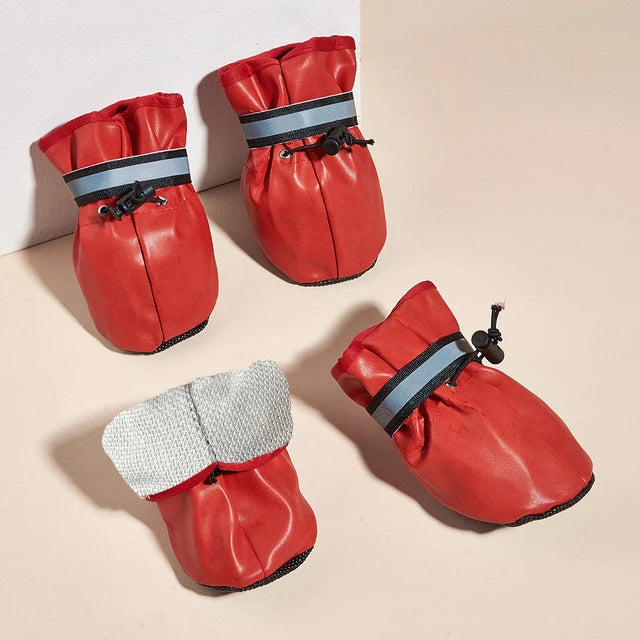 All Season 4 pcs Medium and Large Dog Shoes Outdoor and Indoor Shoes With Reflective Closure