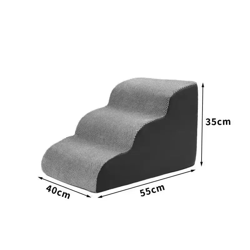 Pet 2/3 Step Dog ,Cat Pet Ramp Ladder Washable Non Slip Removable Memory Foam