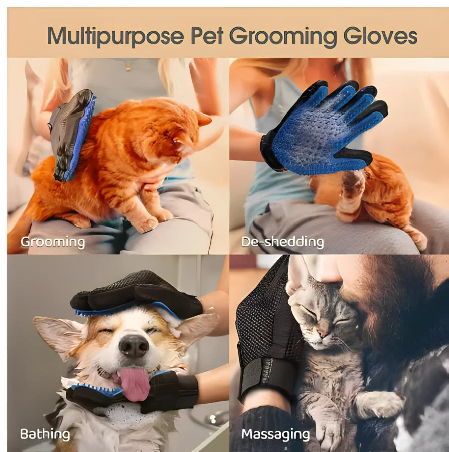 Pet Hair Glove, Dog and Cat Grooming, Deshedding Hair and Massage Brush