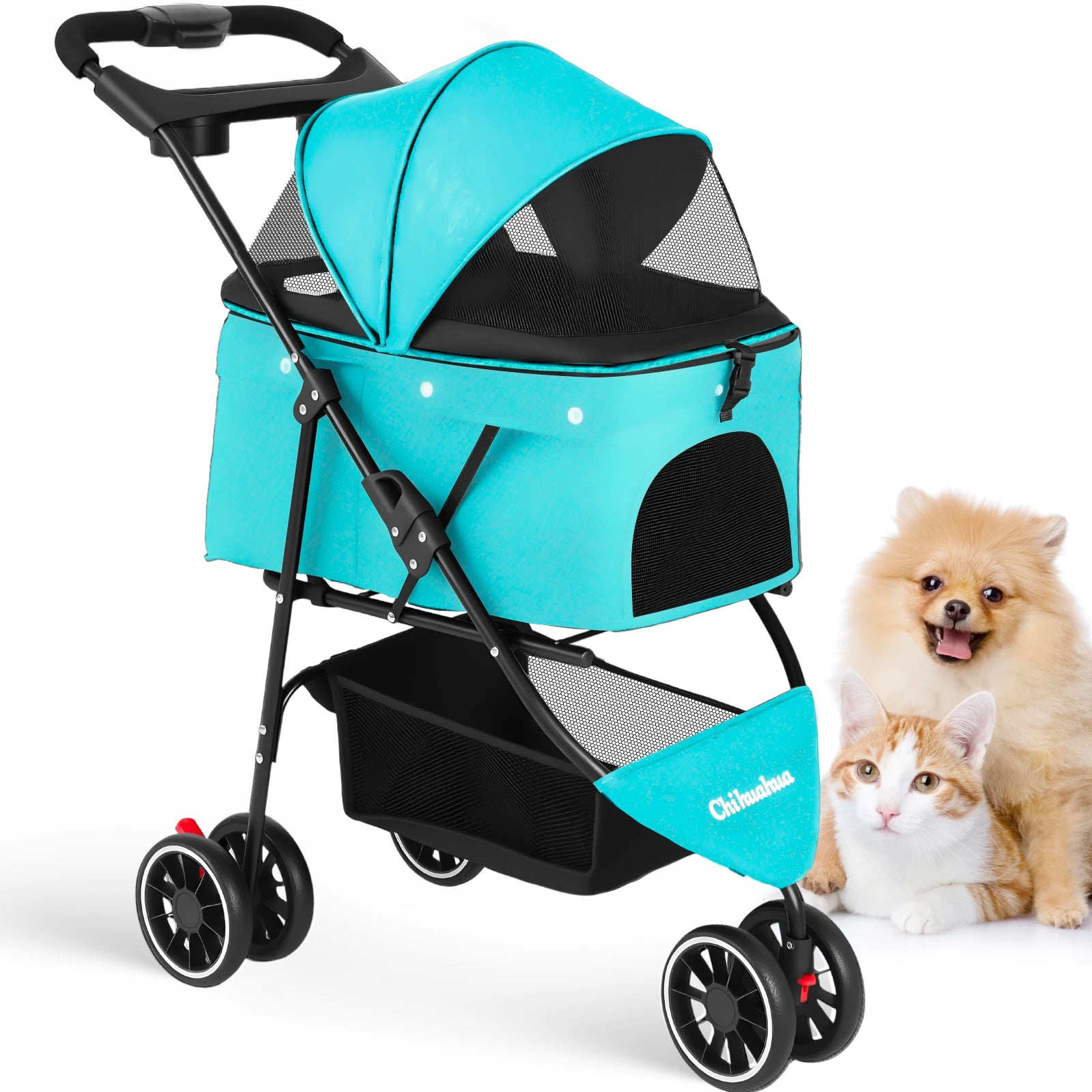 Pet Stroller For Small Puppy Dogs & Cats ,Travel Portable Dog Stroller , Foldable Dog and Cat Carrier