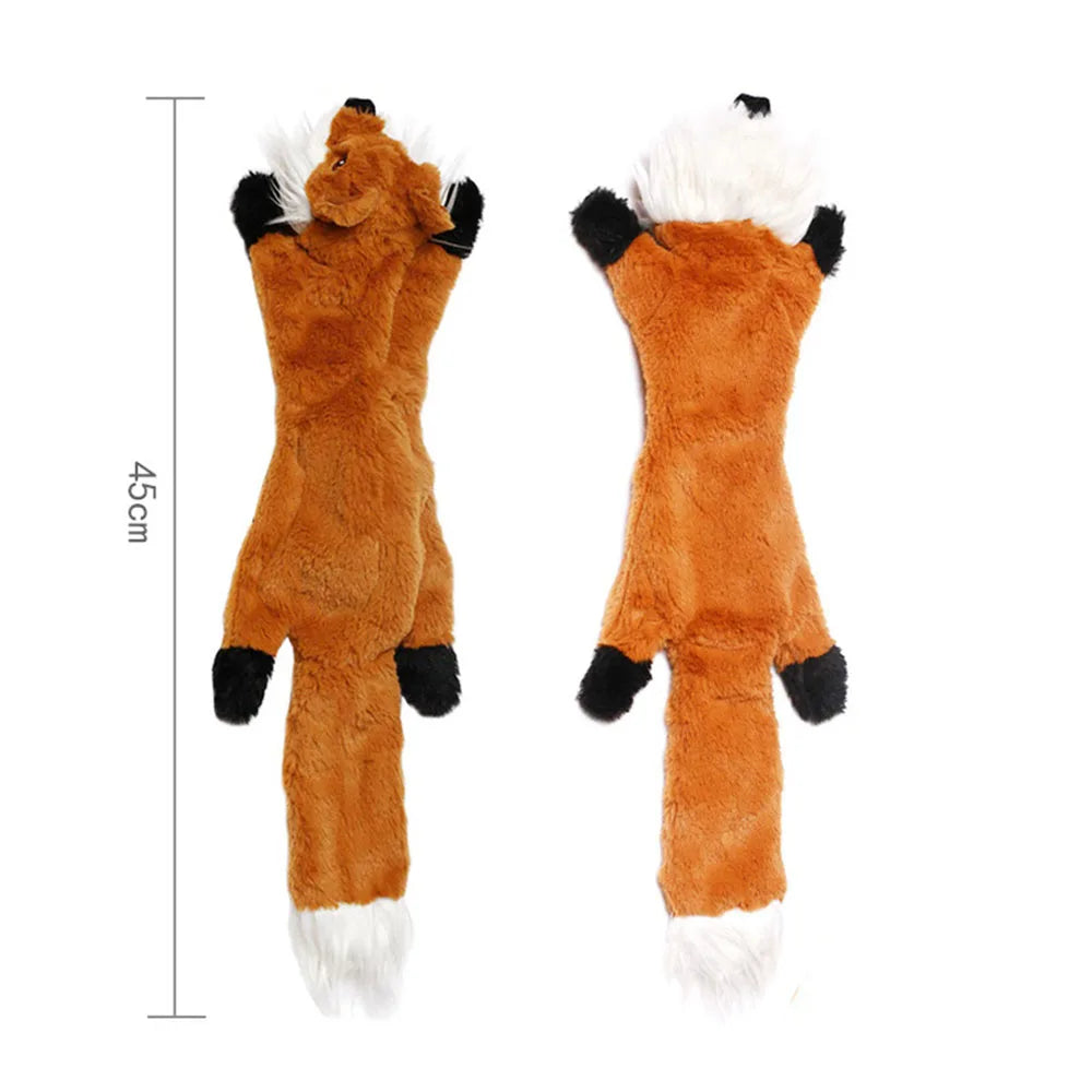 Funny Simulated Animal ,No Stuffing Dog Toy with Squeakers, Durable Stuffingless Plush Toy ,Crinkle Squeak Toy