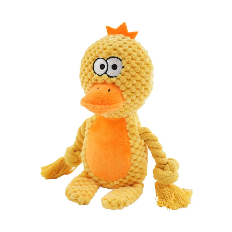 Cute Animal Rope Dog Toy, Cute Plush Puppy Chew Squeak Knot Toy