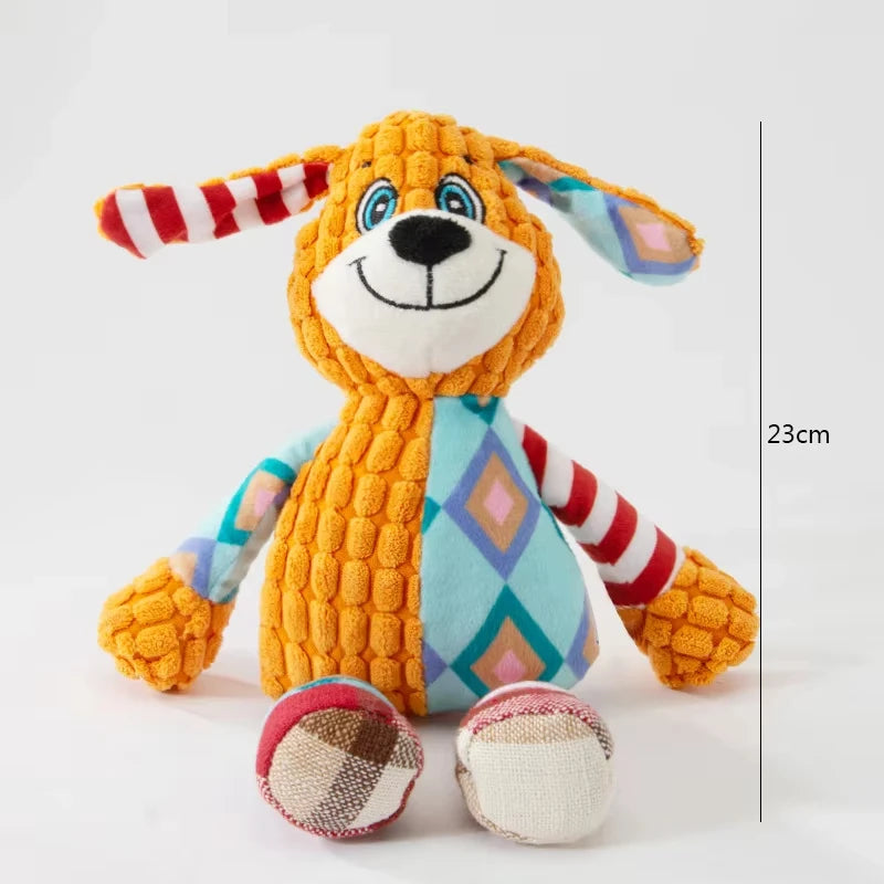 Interactive Plush Toy for Cat And Dog, Cute Squeaky Bite Resistant Puzzle Chew Toy for Teeth Cleaning