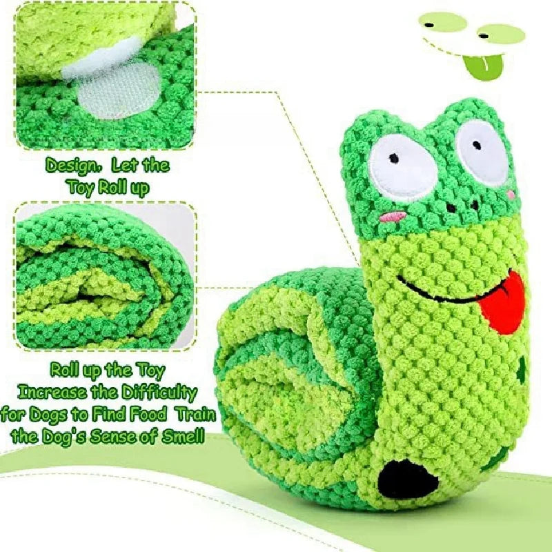 Dog Puzzle Toy, Plush Sound Toy ,Foldable Molar Puppy Nail Frog Sniffing Smell Food Interactive Speaker Stuff Dogs Supplies