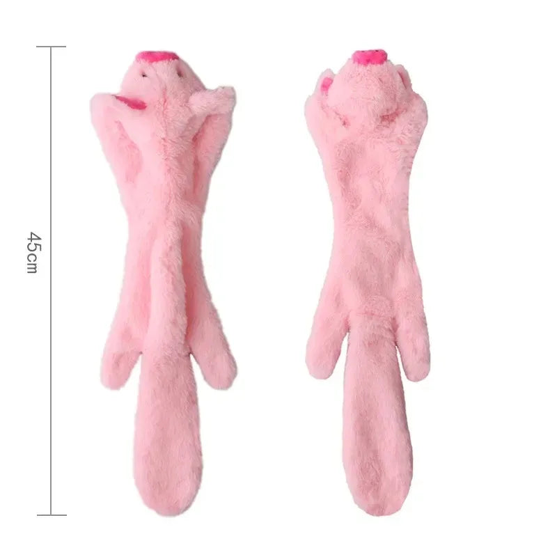 Funny Simulated Animal ,No Stuffing Dog Toy with Squeakers, Durable Stuffingless Plush Toy ,Crinkle Squeak Toy