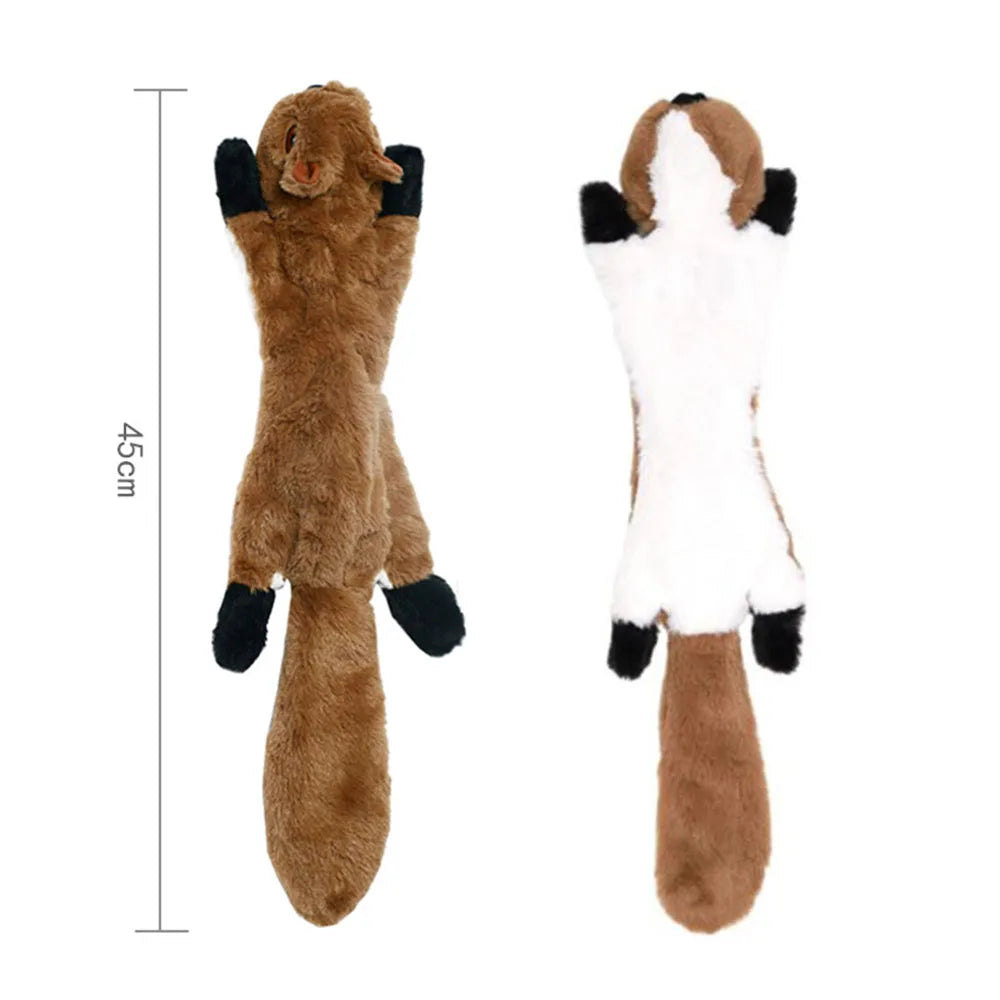 Funny Simulated Animal ,No Stuffing Dog Toy with Squeakers, Durable Stuffingless Plush Toy ,Crinkle Squeak Toy