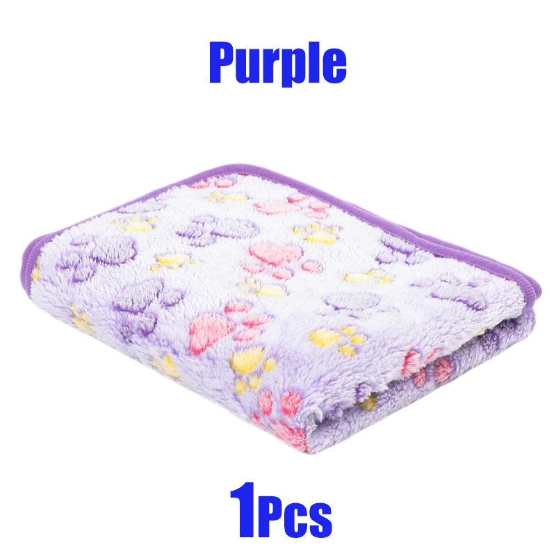 New Pet Blanket Cute Dog Paw Pattern Soft Fluffy High Quality Flannel Warm Comfortable Blanket