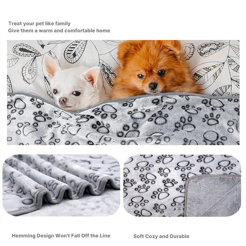 2PCS Soft Fluffy High Quality Warm Comfortable Blanket for Dog Cat