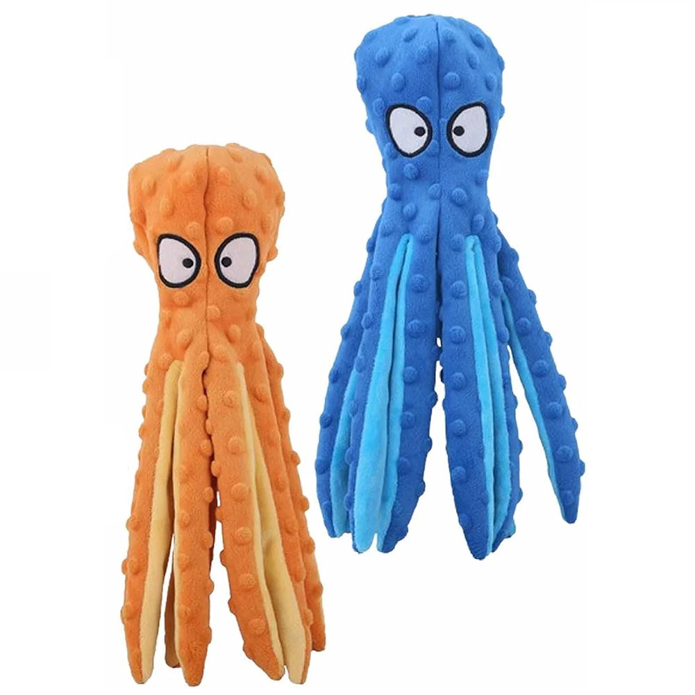 Octopus Plush Toy , Interactive Chew Toy,  Bite Resistant , No Stuffing Squeaky Plush Puzzle Toy for Small and Medium Dogs