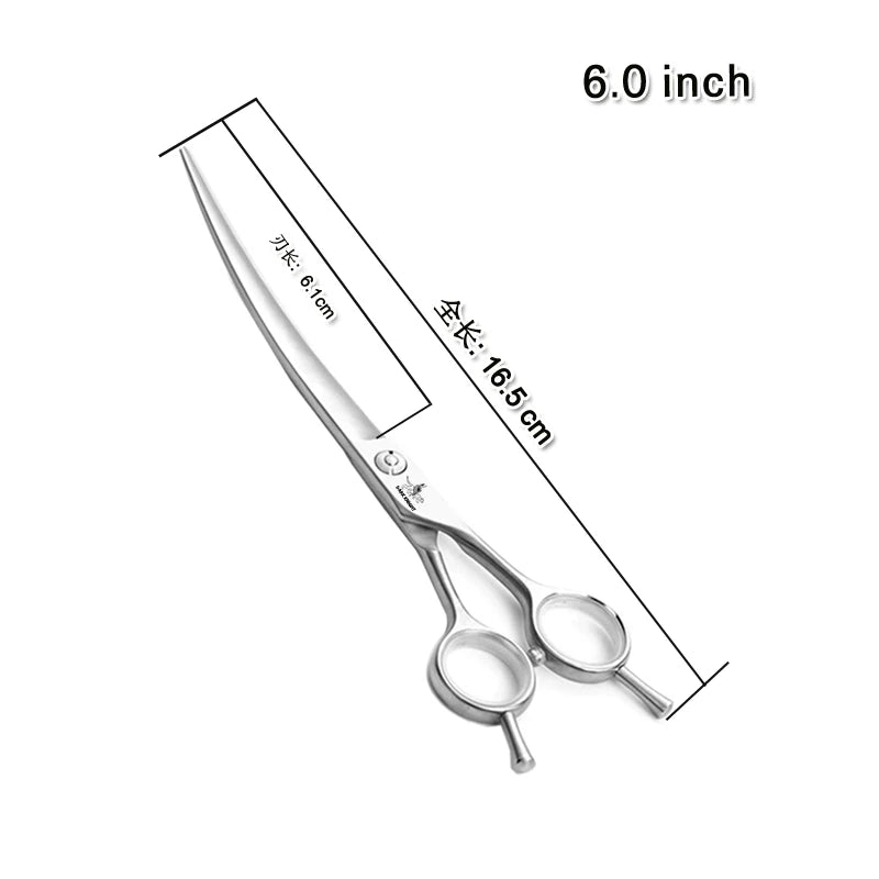 Dog grooming and trimming tools, pet scissors, 6.5 "7.0" 7.5 ", professional pet grooming scissors, curved and finely trimmed