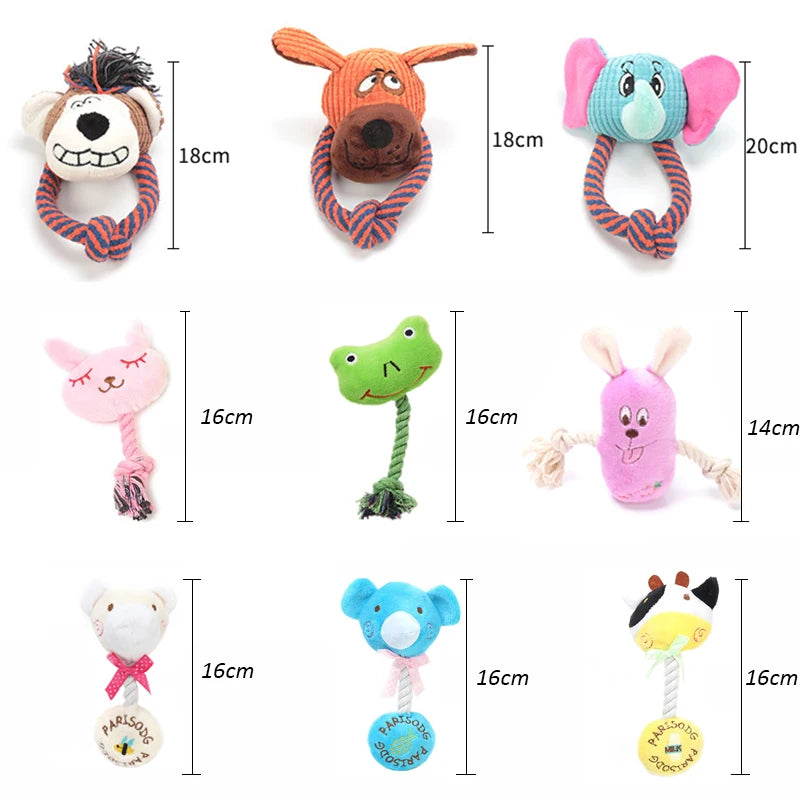 Cartoon Animals Chew Toy , Squeaky Dog Toys for Small Dogs , Bite Resistant Puppy Toy
