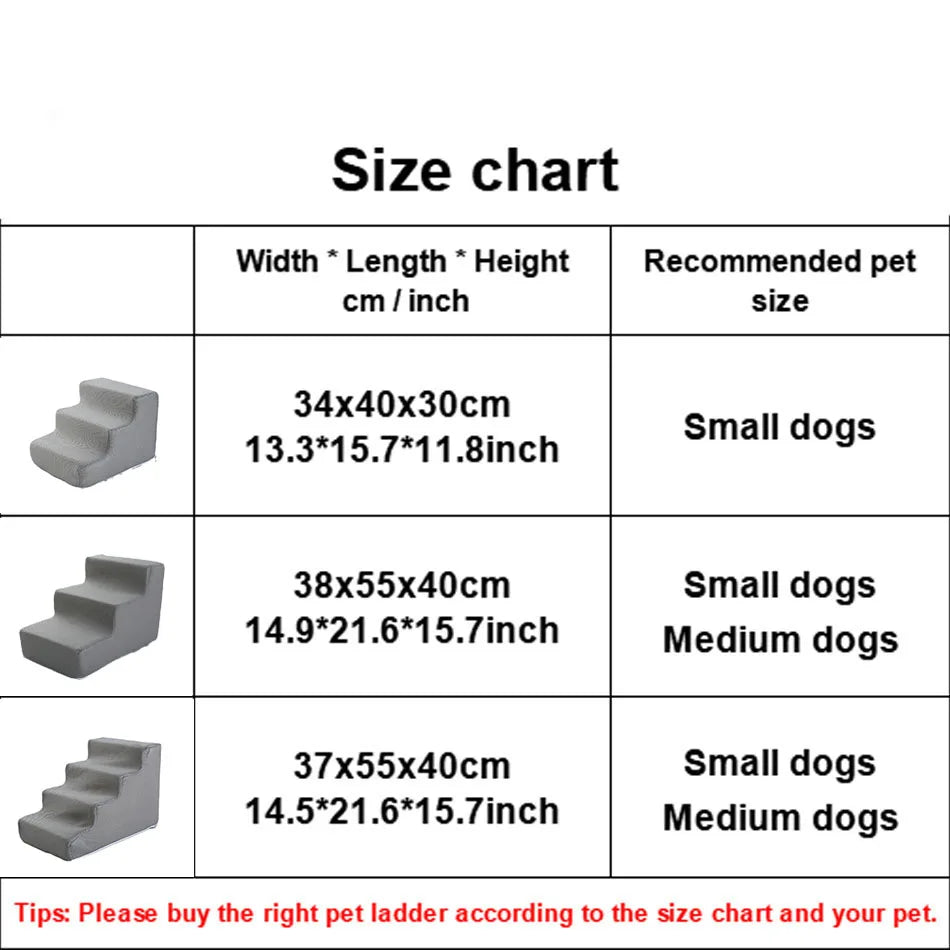 Dog Ladder 2 3 4 Step Stairs for Dogs Puppy Ramp Detachable