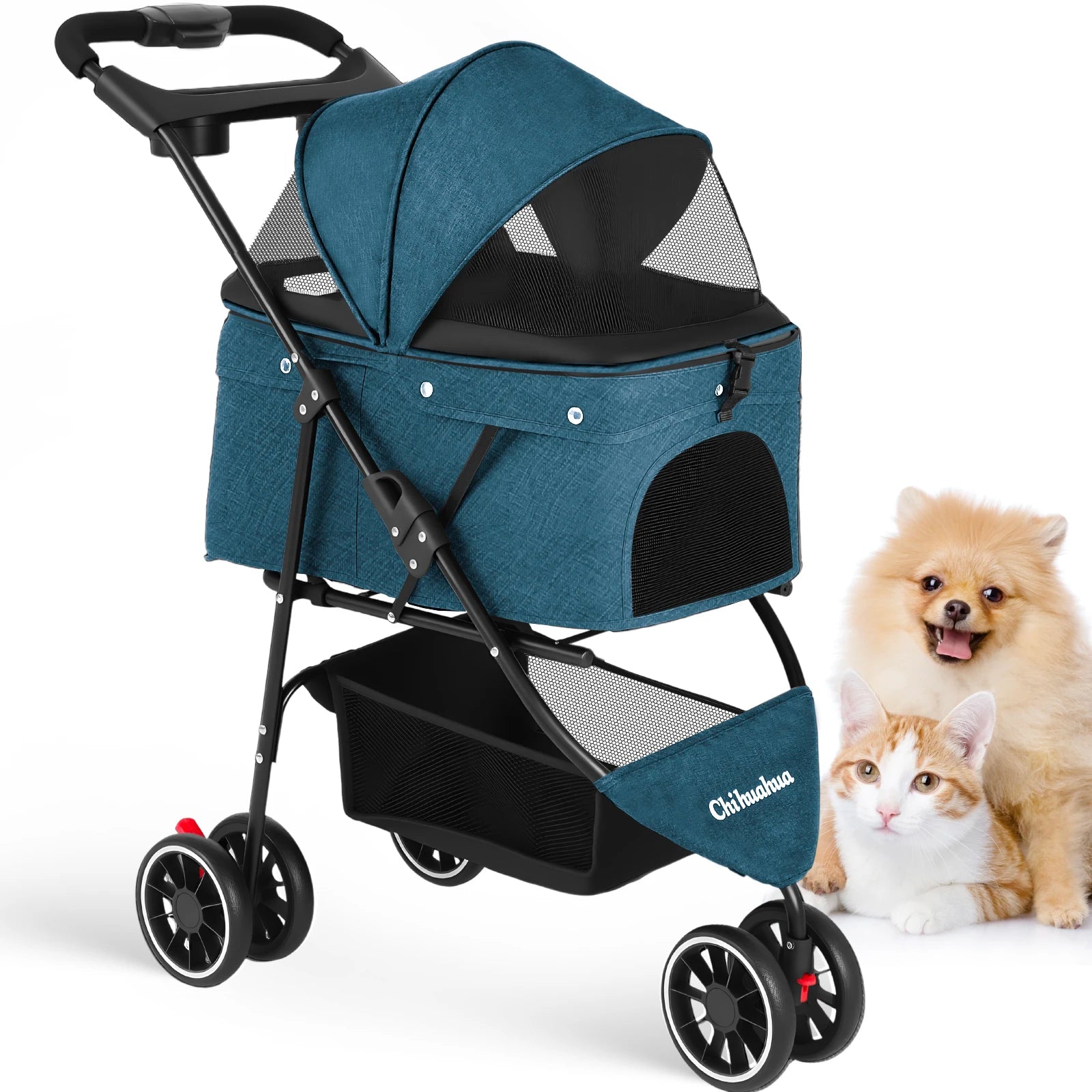 Pet Stroller For Small Puppy Dogs & Cats ,Travel Portable Dog Stroller , Foldable Dog and Cat Carrier