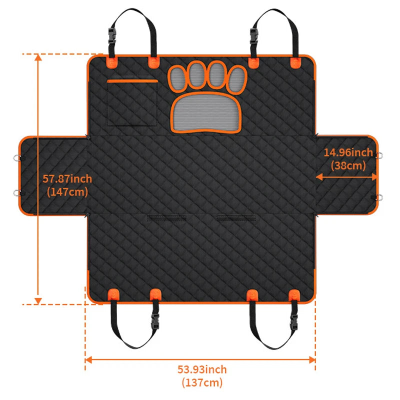 Visual Mesh Window and Side Zipper Car Seat & Door Protec Car Seat Cover, Waterproof ,Travel Mat Hammock
