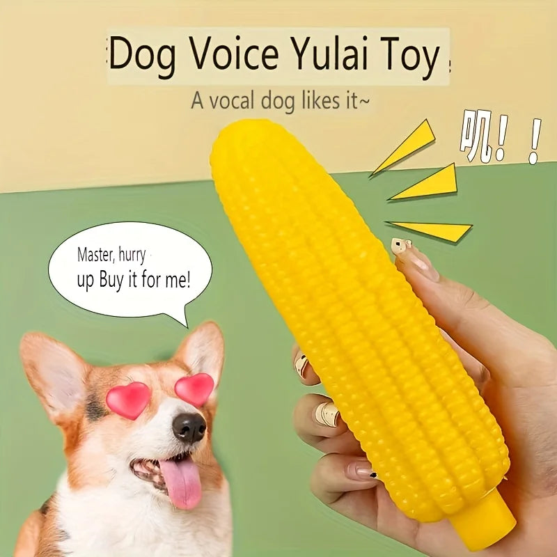 Indestructible Dog Chew Toy Heavy-Duty Rubber Bone Corn Grain Texture for Medium, Large Dogs